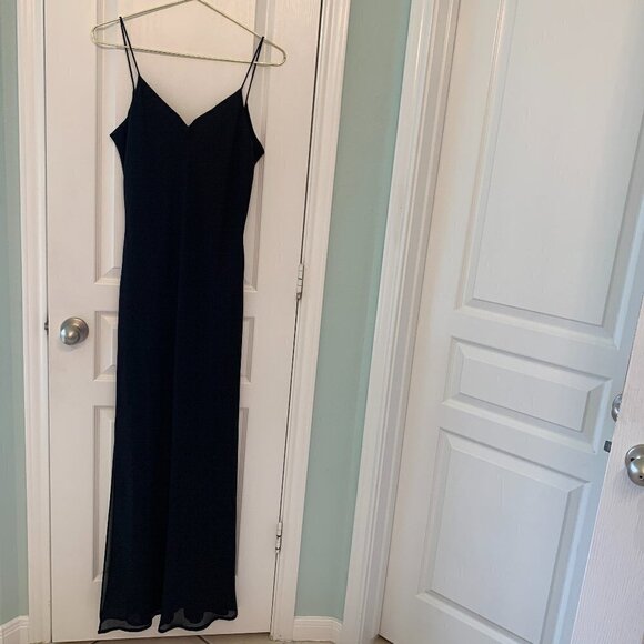 NIKI LAVIS Women's Spaghetti Strap Maxi Black Dress - Picture 1 of 5